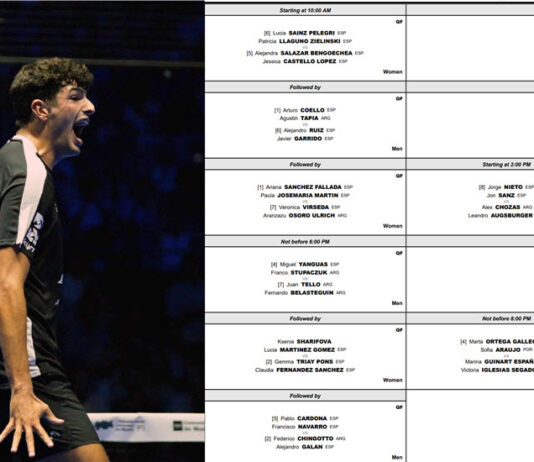 ROTTERDAM ORDER OF PLAY WEDNESDAY with Coello, Tapia, Chingotto, Galan in action coello in action in rotterdam