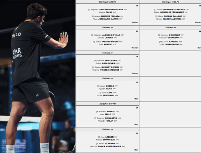 Dubai Premier Padel P1 Quarter-Finals Order of Play Analysis Coello