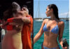 Galan celebrates with girlfriend Sandra Garal and his team the Miami title conquered with Chingotto