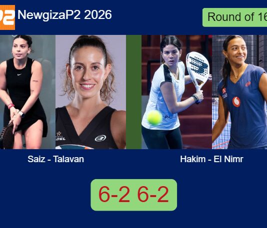 Saiz Vallejo and Talavan overcame Hakim and El Nimr 6-2 6-2 in New Giza – Newgiza P2 2026 Match-Saiz-Talavan-vs-Hakim-El-Nimr