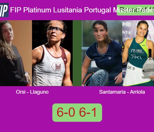 Orsi and Llaguno Zielinski ground Santamaria Landa and Arriola Cerrejon 6-0 6-1 in Paredes – FIP Platinum Lusitania Portugal Master Padel Match-Orsi-Llaguno-vs-Santamaria-Arriola