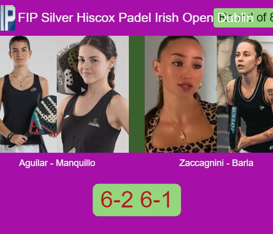 Aguilar Carrillo and Maria Manquillo annihilate Zaccagnini and Barla 6-2 6-1 in Dublin – FIP Silver Hiscox Padel Irish Open Dublin Match-Aguilar-Manquillo-vs-Zaccagnini-Barla