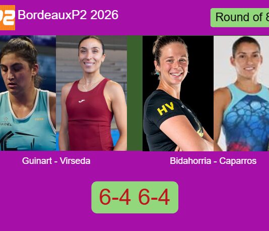 Guinart and Virseda overcame Evangelina Bidahorria and Caparros Maldonado 6-4 6-4 in Bordeaux – Bordeaux P2 2026 Match-Guinart-Virseda-vs-Bidahorria-Caparros
