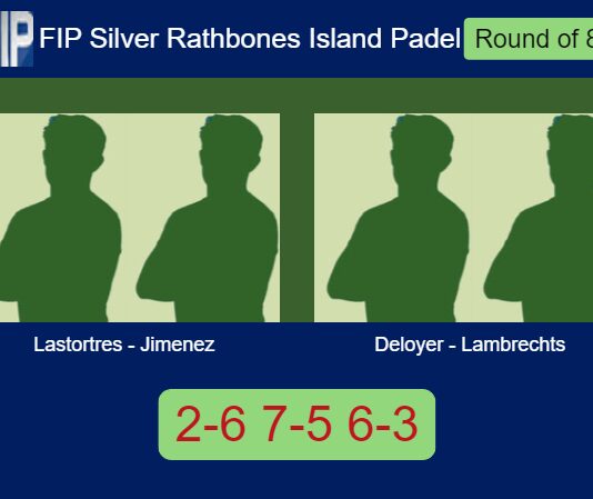 Lastortres Mancilla and Jimenez Reina outlasts Deloyer and Lambrechts 2-6 7-5 6-3 in Jersey Island – FIP Silver Rathbones Island Padel Match-Lastortres-Jimenez-vs-Deloyer-Lambrechts