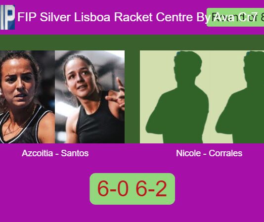 Azcoitia Mazo and Santos Domingos rout Nicole Suarez and Corrales Fernández 6-0 6-2 in Lisboa – FIP Silver Lisboa Racket Centre By Ava Cr7 Match-Azcoitia-Santos-vs-Nicole-Corrales