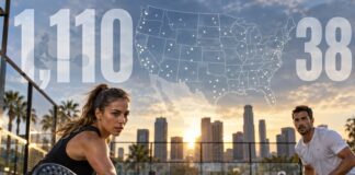 U.S. padel reaches 1,110 courts across 38 states in new report
